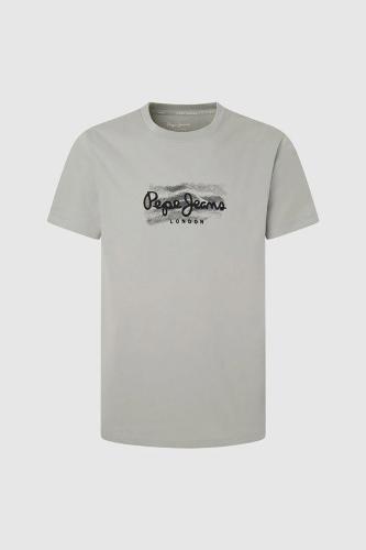 Pepe Jeans ανδρικό T-shirt με logo print Slim Fit - PM509204 Πράσινο Μέντας